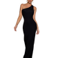 Elevate your style with our chic Cutout One-Shoulder Maxi Dress - perfect for any upscale occasion where elegance is a must