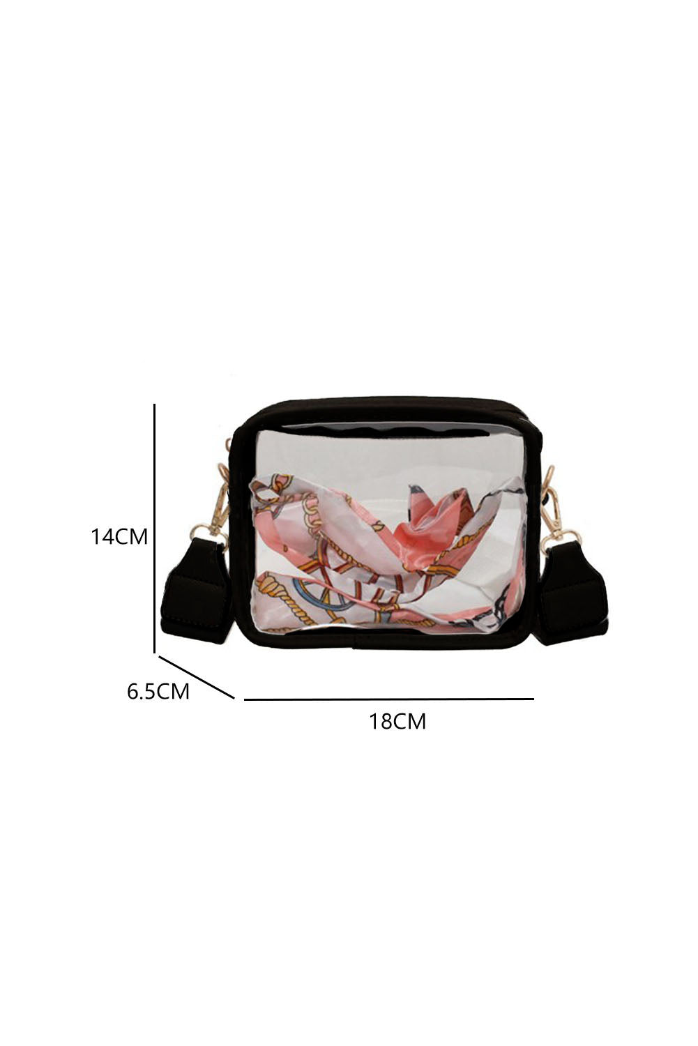 Clear PVC Leather Strap Crossbody Stadium Purse