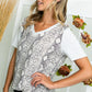 Gray snakeskin pattern V-neck tee with short sleeves