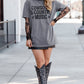 Comfortable gray cotton tee with "Cowboy & Country Music" text