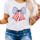 Get the White Stripes & Stars Bowknot T-Shirt for a patriotic touch to your casual style. Perfect for holidays and everyday wear!