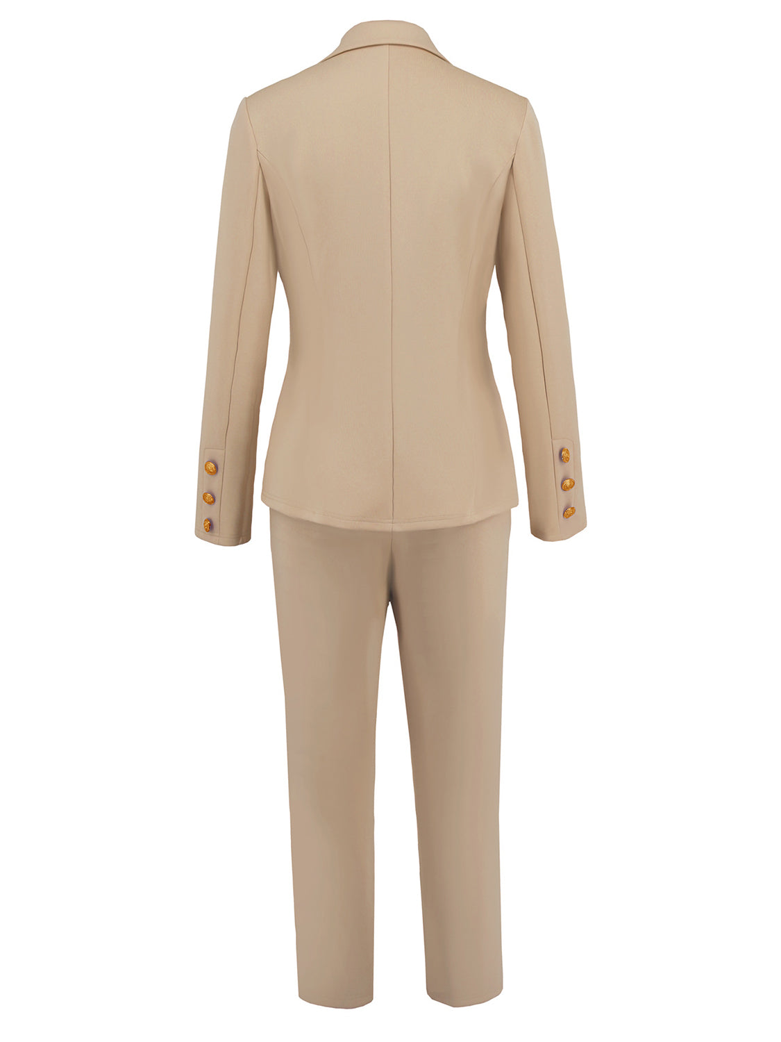 Lapel Collar Long Sleeve Pant Suit