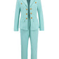 Lapel Collar Long Sleeve Pant Suit