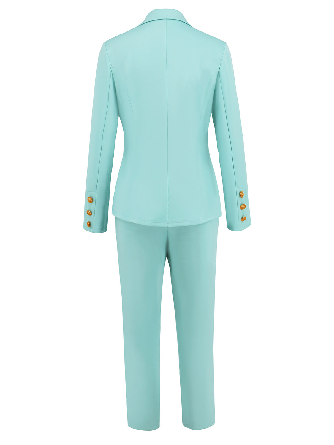 Lapel Collar Long Sleeve Pant Suit