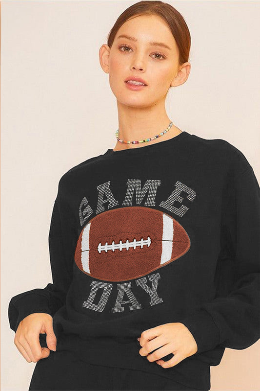 Football Graphic Pullover & Shorts Casual Outfit