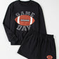 Football Graphic Pullover & Shorts Casual Outfit