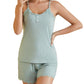 Ribbed Scoop Neck Top and Shorts Lounge Set - Whimsical Appalachian Boutique