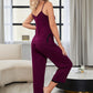 V-Neck Lace Trim Slit Cami & Pants Pajama Set - Whimsical Appalachian Boutique