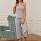 V-Neck Lace Trim Slit Cami & Pants Pajama Set - Whimsical Appalachian Boutique