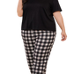 Plus Size V-Neck Tee & Cropped Pants Lounge Set - Whimsical Appalachian Boutique