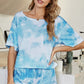 Tie-Dye Boat Neck Top & Shorts Pajama Set - Whimsical Appalachian Boutique