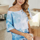 Tie-Dye Boat Neck Top & Shorts Pajama Set - Whimsical Appalachian Boutique