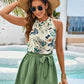 Tropical Print Grecian Neck Top & Shorts Set - Whimsical Appalachian Boutique