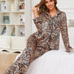 Leopard Button Up Top & Pants Lounge Set - Whimsical Appalachian Boutique