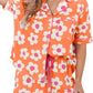 Flower Print Drawstring Waist Pajama Set - Whimsical Appalachian Boutique