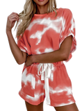 Tie-Dye Round Neck Top and Shorts Set - Whimsical Appalachian Boutique