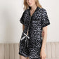 Collared Shirt & Shorts Pajama Set