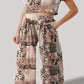 Printed Round Neck Short Sleeve Top and Pants Set - Whimsical Appalachian Boutique