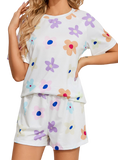 Floral Round Neck Raglan Sleeve Lounge Set - Whimsical Appalachian Boutique