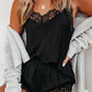 Lace Detail Cami and Shorts Lounge Set - Whimsical Appalachian Boutique