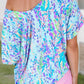 Relaxed fit off-shoulder top with bold abstract design