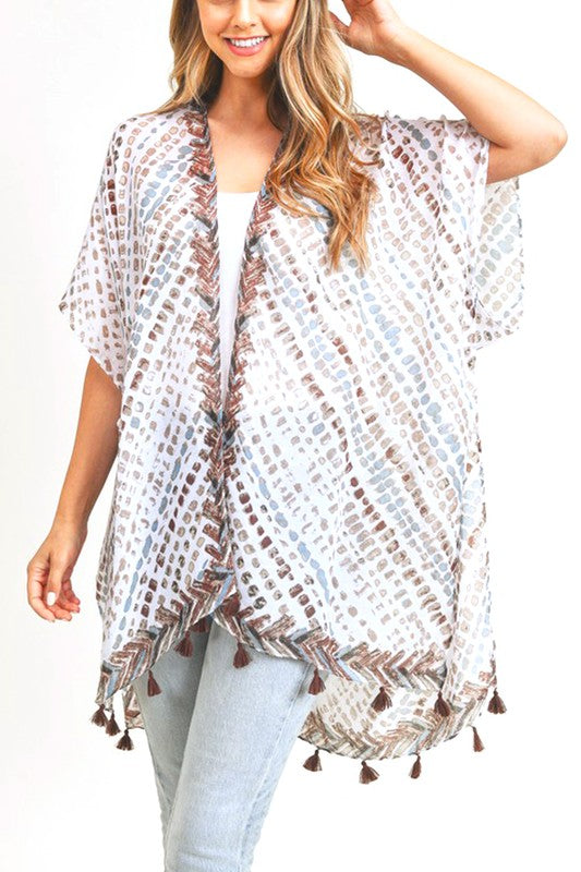Brown kimono for women - perfect for layering in all seasons.