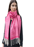 Double C Pattern Scarf with Fringe