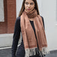 Double C Pattern Scarf with Fringe