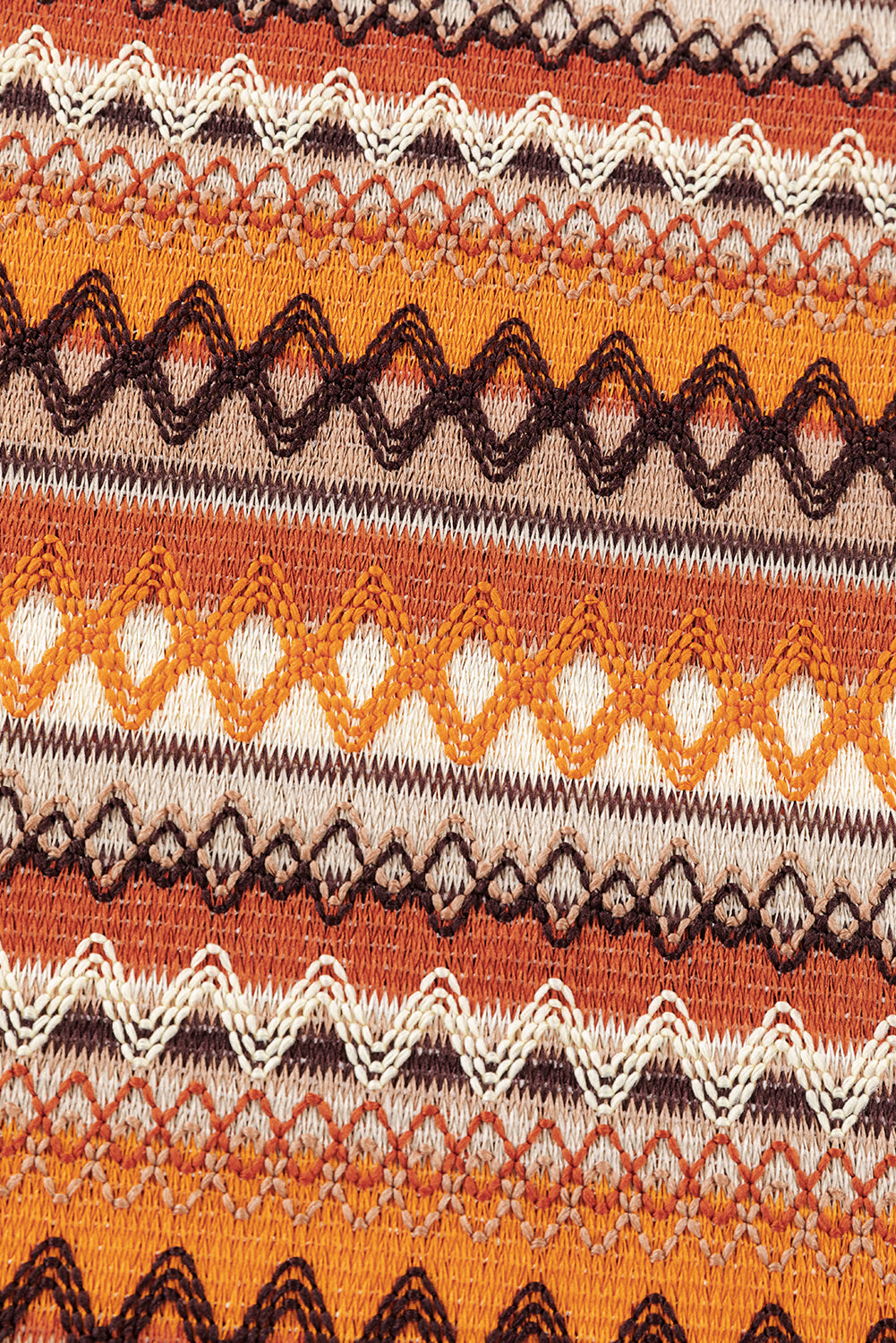 Multicolored knit tank top with tribal patterns