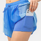 Stylish and comfy blue Color Block Drawstring Active Shorts perfect for workouts or casual wear. Adjustable fit, breathable fabric.