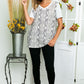 Trendy gray snakeskin pattern short sleeve top