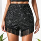 Dazzle in our Fringe Sequin Shorts, perfect for a standout look at parties or casual chic days.