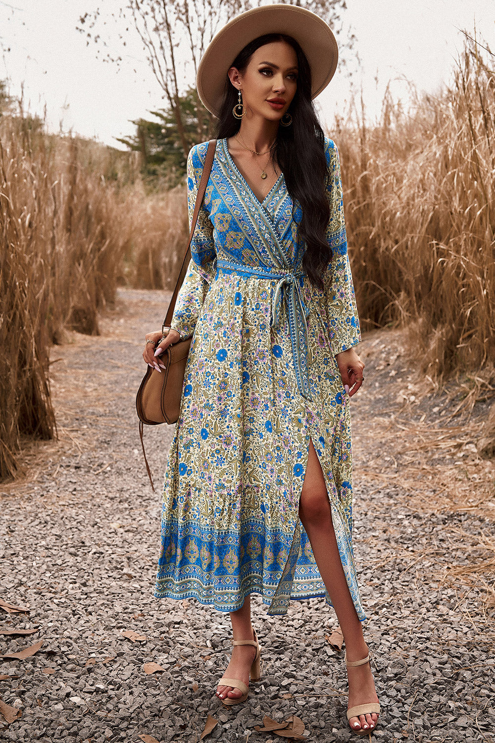 Lightweight and breathable Boho Floral Maxi Dress.