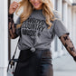 Gray graphic tee with "Cowboy & Country Music" text in bold black letters