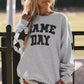 Star Sleeve Game Day Graphic Football Sweatshirt