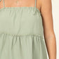 Green tiered dress perfect for casual outings and beach days