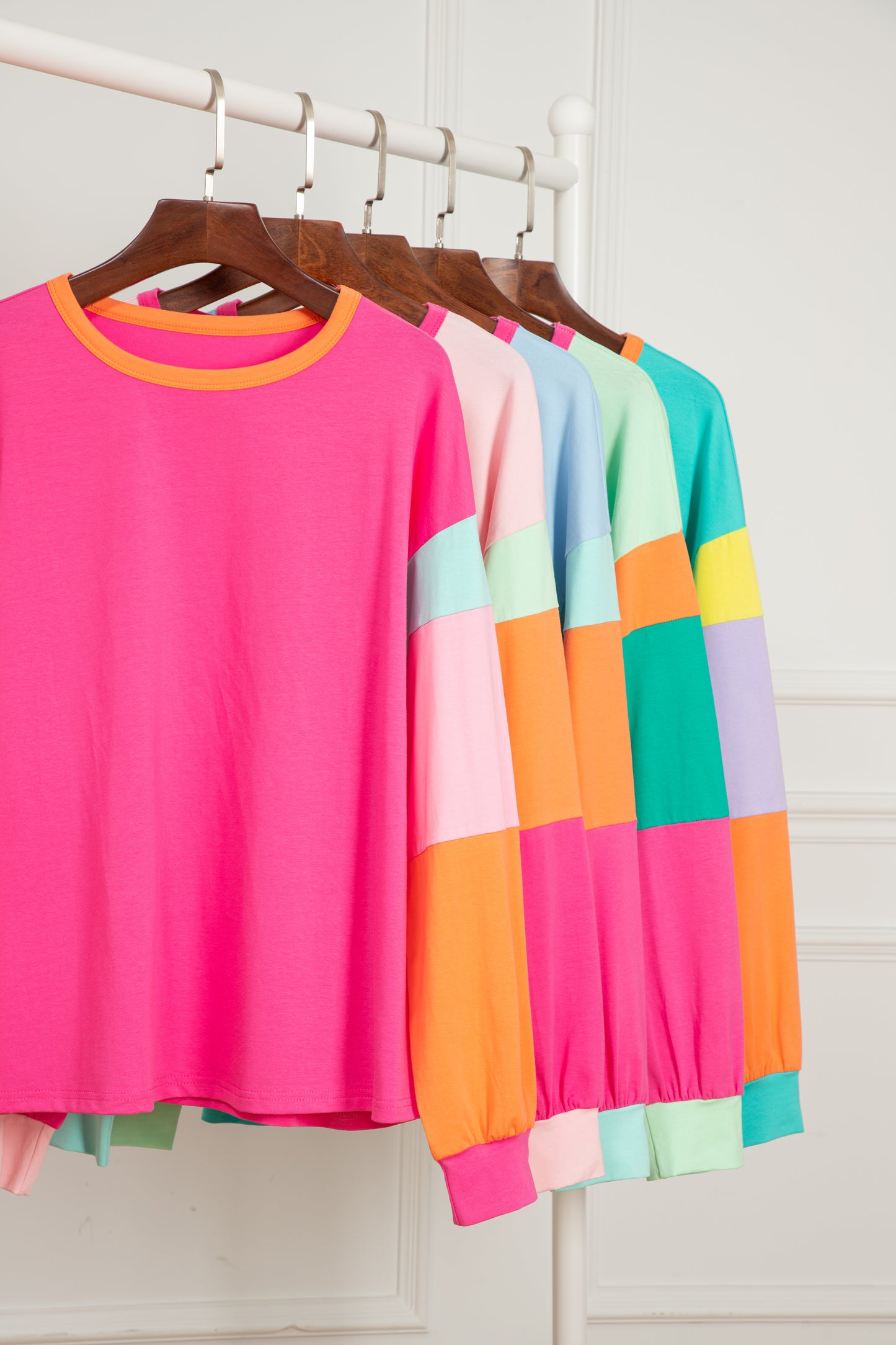 Pastel Sleeve Color Block Sweatshirt