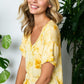 Soft yellow tie-dye plus size V-neck tee