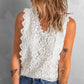 Beautiful sleeveless lace top with a feminine floral design