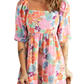 Embrace summer with this floral Printed Half Sleeve Mini Dress, perfect for any occasion. Fresh, flirty, and fabulously feminine!