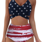 Flag Printed High Waisted Wrap Strap Bikini