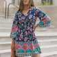 Easy-care boho chic garden dress in vibrant floral print - perfect for summer