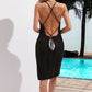 Bathing Suit Cover Up with Crisscross Straps and Halter Neck