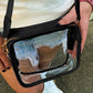 Clear PVC Leather Strap Crossbody Stadium Purse