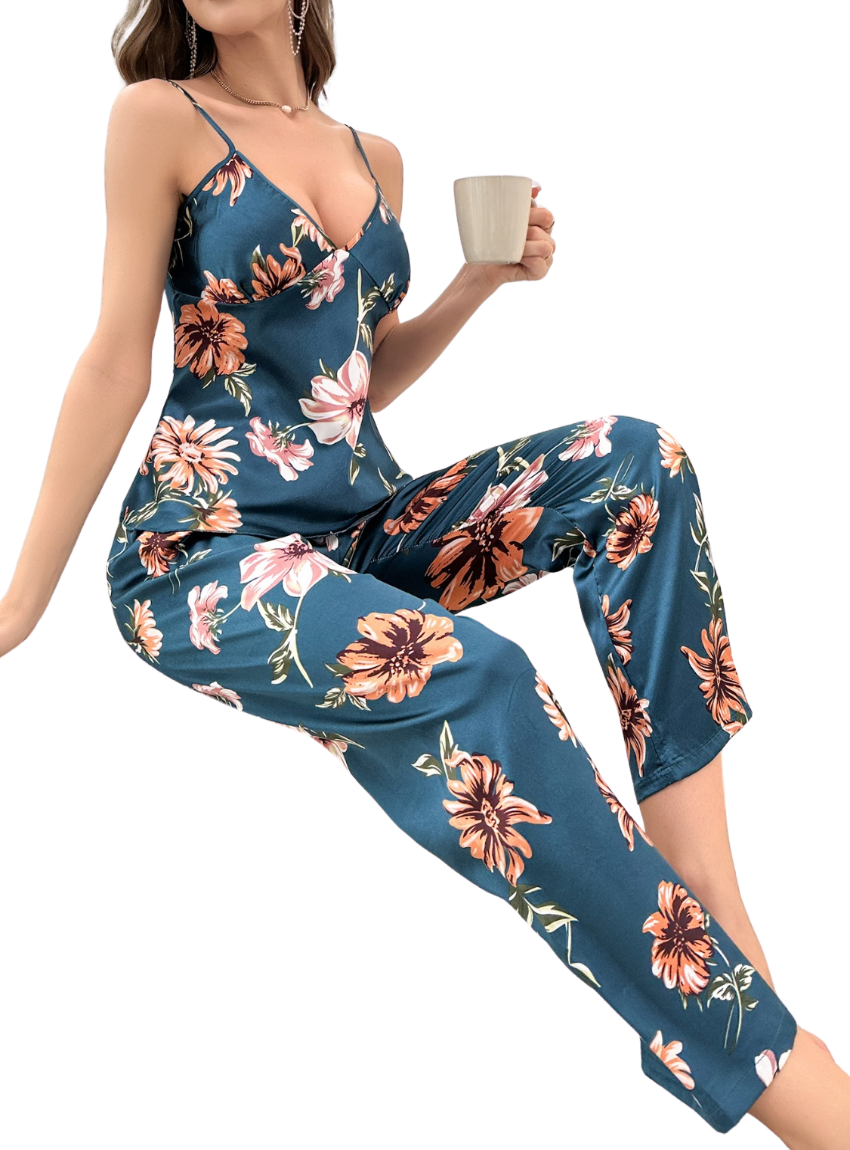 Plunge Cami & Pants Set for ultimate home comfort. Available in 3 colors - perfect for lounging in style