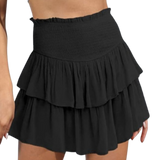 Chic smocked skort in 9 colors, blending skirt flair with shorts comfort for the modern, active woman. Perfect for any occasion!