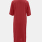 Lightweight red maxi dress with a flattering V-neck design.