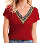 Elevate your casual style with our vibrant V-Neck Short Sleeve T-Shirt. Featuring a chic tribal pattern, it offers comfort and versatility.