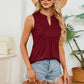 Versatile wine sleeveless top for casual wear