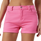 Chic pink buttoned shorts with pockets, perfect for a stylish summer look. Comfy, versatile, and ideal for any casual outing